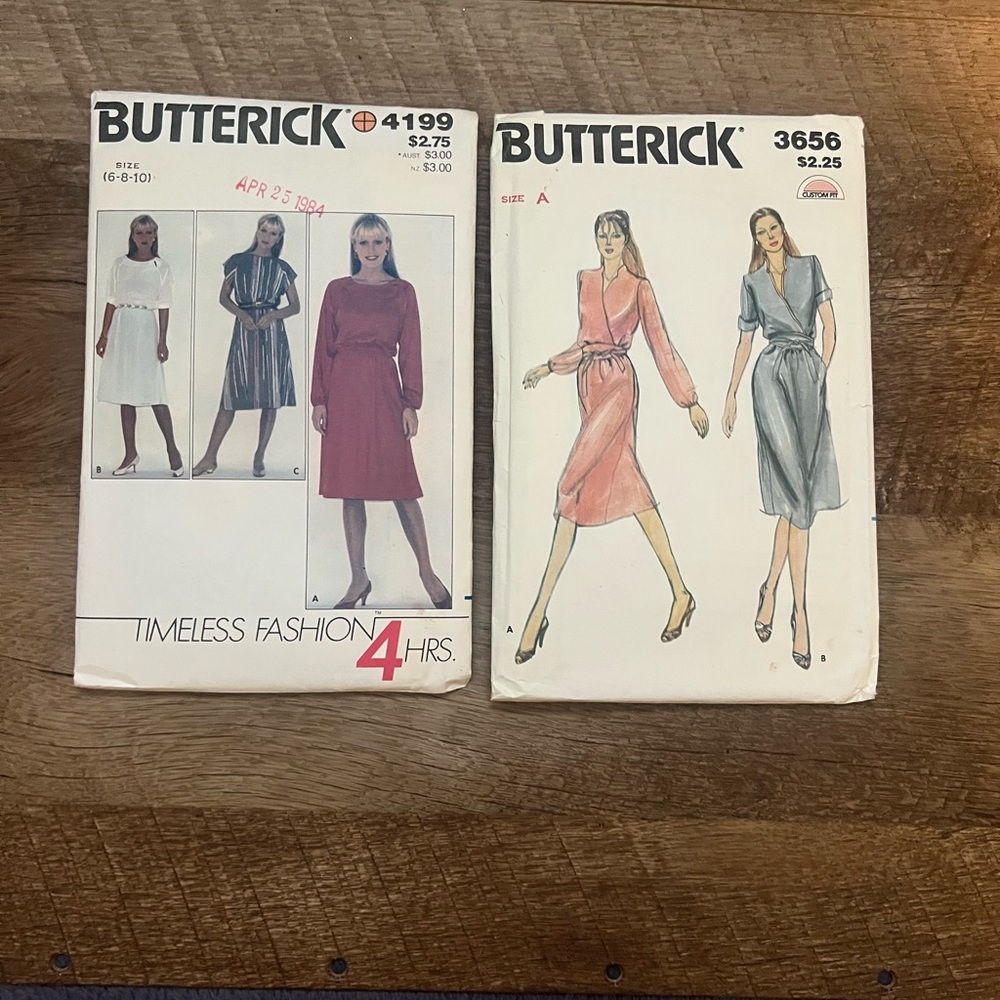 2 NEW Butterick Vintage Dress Patterns
